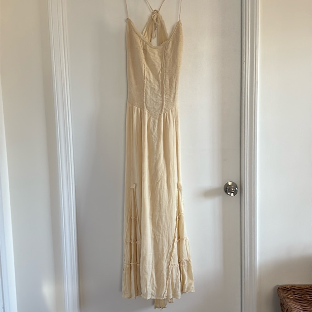 Free People light beige midi dress. NWOT